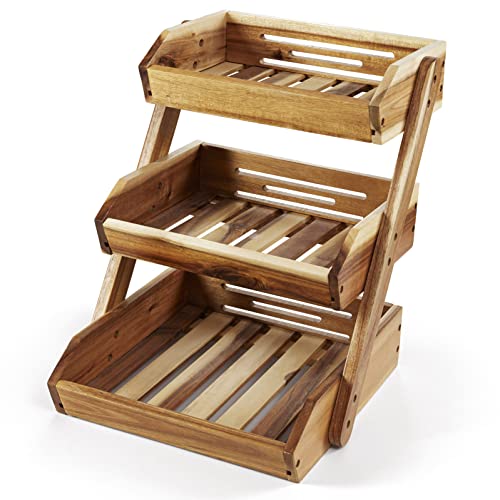 3 Tier Fruit Basket for Kitchen (Natural / 3 Tier)