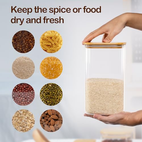 50oz 149oz Square Glass Storage Containers with Lids 2 (149oz*1/50oz*1)