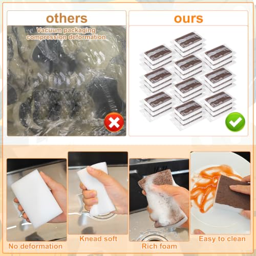 30 Pcs Individually Wrapped Sponges for Airbnb Apartment Brown (Brown)