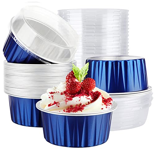 Mini Aluminum Pans with Lids (Royal Blue / 30pcs)
