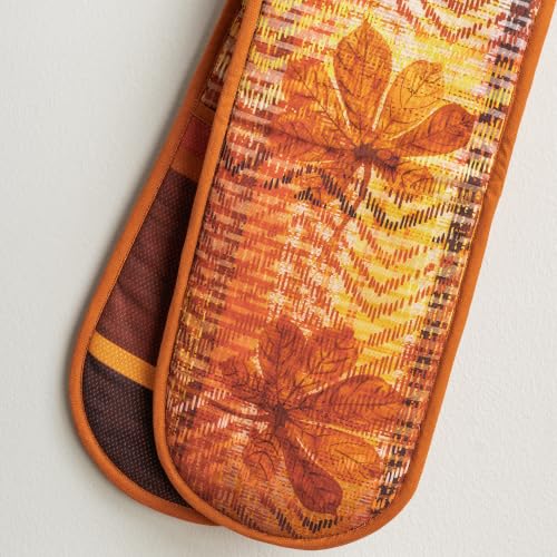Double Oven Mitts 100% Cotton Double Oven Glove (061 - Thanksgiving Tartan / 7" x 35" (Double Oven Mitt))