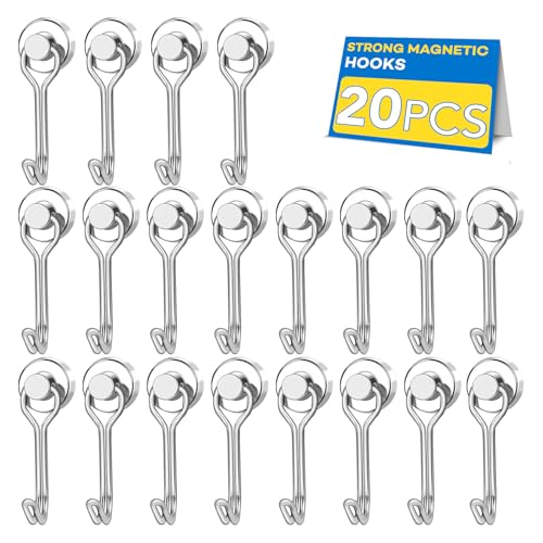 Magnetic Hooks Magnet Hook for Cruise Cabins Fridge 30LBS 20Pack (Silver / 0.63in)