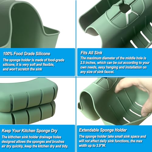 Sponge Holder for Kitchen Sink (Green)