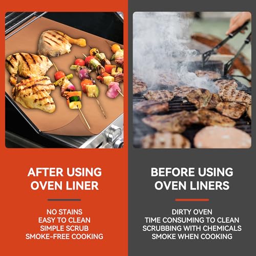 Oven Liners for Bottom of Oven (Copper / 4 Pack - 23.6"x15.7")