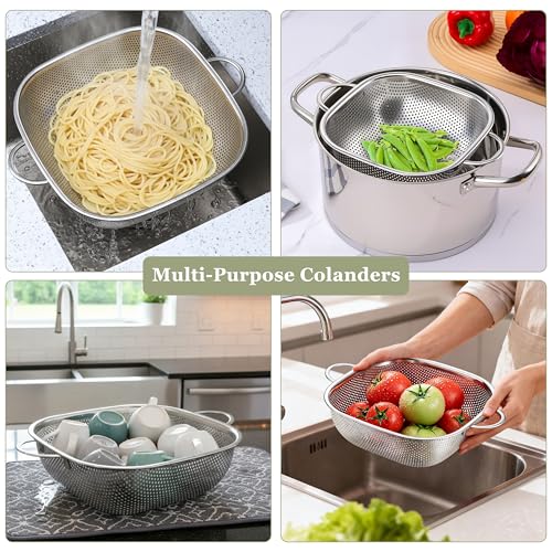 6QT Square Stainless Steel Colander (6QT)