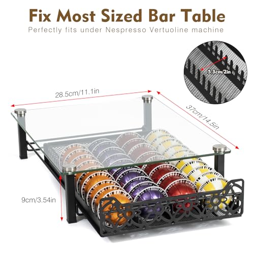 Crystal Tempered Glass Coffee Pod Drawer Organizer