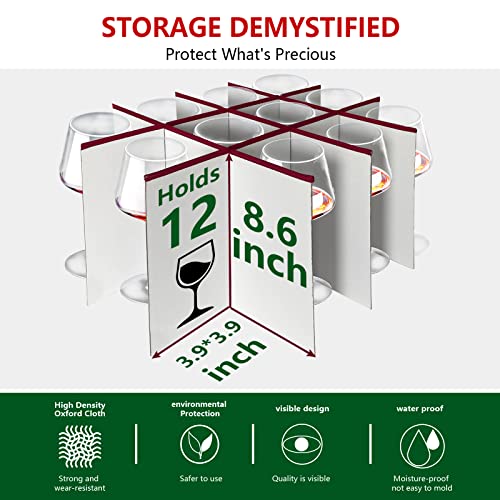 Christmas Stemware Storage Cases with Dividers (2 Count)