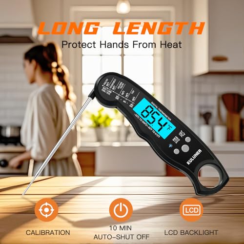 Digital Instant Read Meat Thermometer for Cooking (Black)