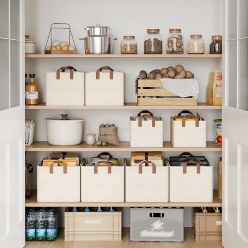 45L Closet Storage Bins (Beige（Texture） / 19" L x 13 ¼" W x 11" H)