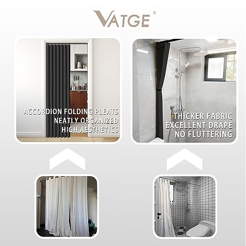 Closet Door Curtain Room Divider Drapes (Black / 39"W x 78"L (Pack of 1))