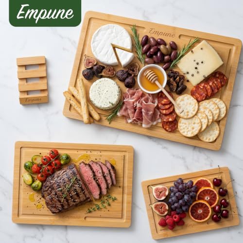 Bamboo Cutting Boards for Kitchen (Natural Bamboo)