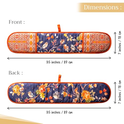 Double Oven Mitts 100% Cotton Double Oven Glove (020 - Kelim - Infinity / 7" x 35" (Double Oven Mitt))