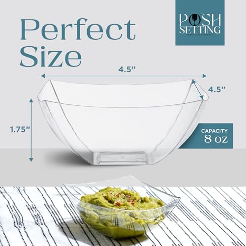 4 Pack Disposable Clear Plastic Party Bowls (8 OUNCE / Clear)