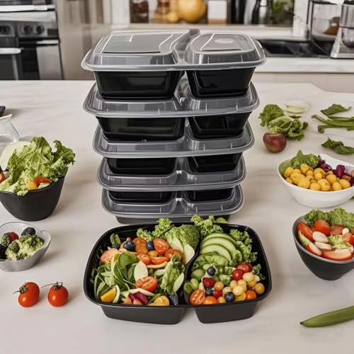 28oz 2compartment Plastic meal prep containers With Lids (28 oz square box)