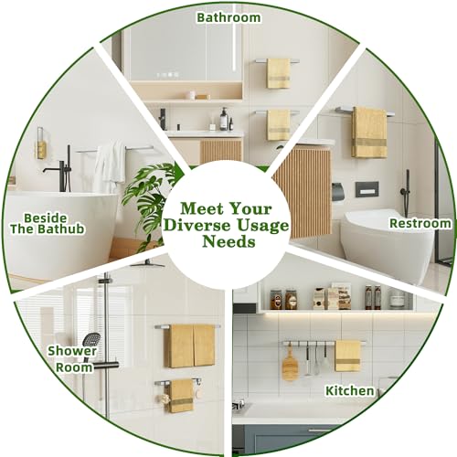 Hand Towel Holder Towel Bar for Bathroom Wall Mounted 12 Inch (Brushed / 12-Inch)