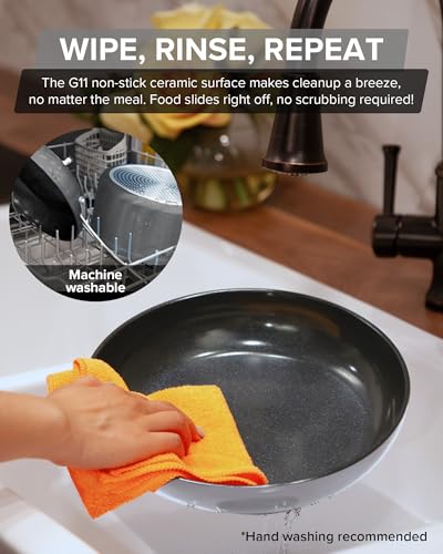 Healthy G11 Pots and Pans Set Non Stick (Cool Gray (G11))