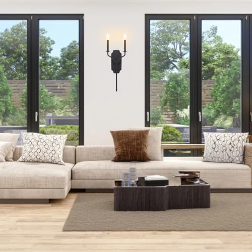 Capital Lighting 619821BI Ravenwood ADA Industrial Candle Wall Sconce (Medium / Black Iron (BI))
