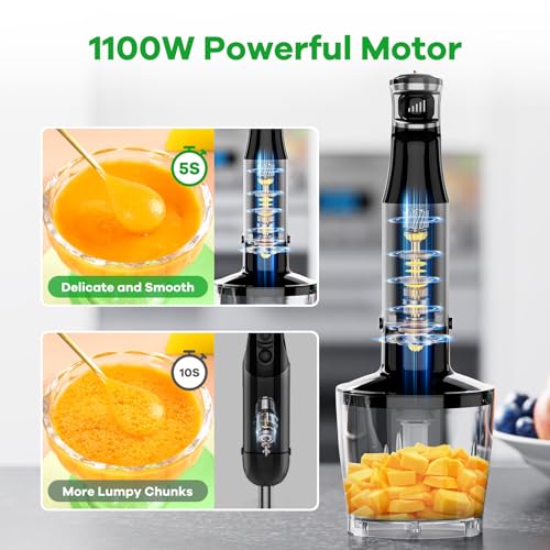 Immersion Blender Handheld Corded (Black / 5 in 1)