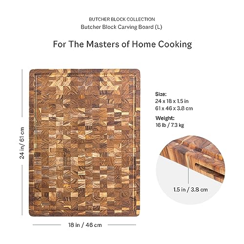 Butcher Block Carving Board (With Juice Groove / Extra Large (24 inch x 18 inch x 1.5 inch))