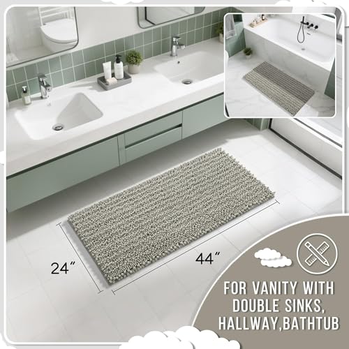 Long Bathroom Rugs Non Slip Washable 44x24 Inch