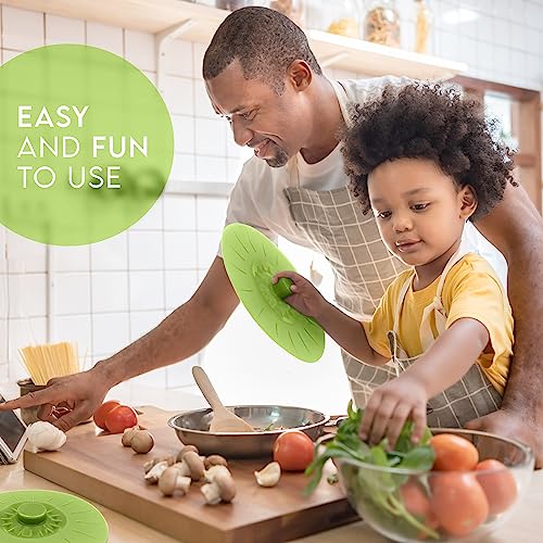 Silicone Bowl Lids Green Set of 5 Reusable Suction Seal Covers for Bowls (5 Piece / Green)
