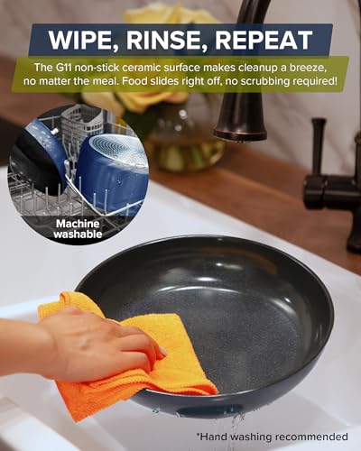 Healthy G11 Pots and Pans Set Non Stick (Deep Blue (G11))