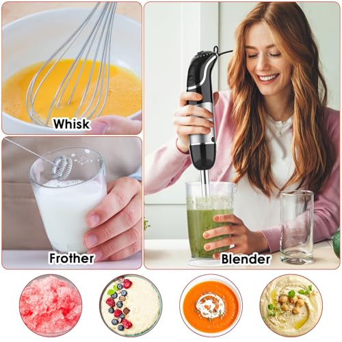 Immersion Blender Handheld (800 W & 12 Speed / Black)