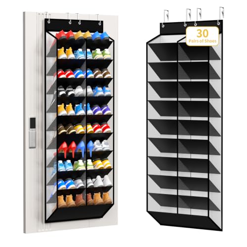 Over the Door Shoe Organizer (Piano White-1 Pack of 20 Pockets)