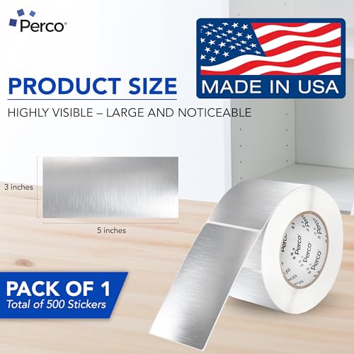 Metallic Silver 3x5 Inch Perforated Sticker Labels (Mini Roll / Metallic Silver)