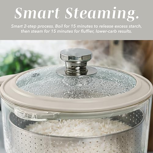Glass Mini Low Carb Rice Cooker (Cream)