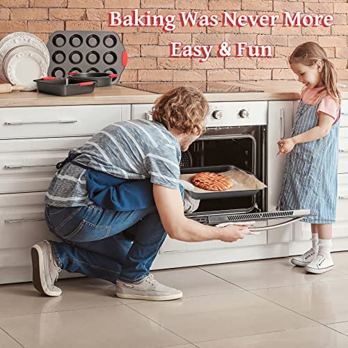 9 Piece Baking Pans Set Non Stick (Black)