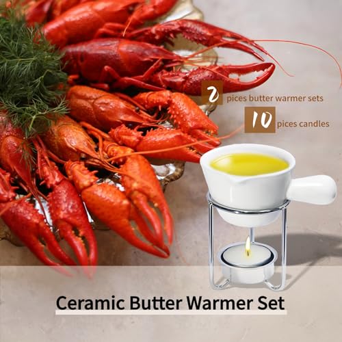 Crab Crackers and Tools Set with 2 Crab Leg Cracker (butter warmers)