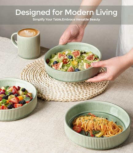 7.5 Inch Pasta Bowls Set of 4 (Set of 4 / Light Green)