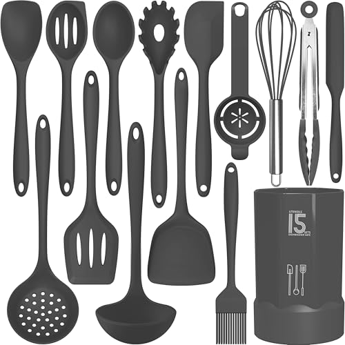 Silicone Cooking Utensils Set (Gray)