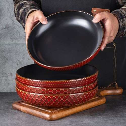 8.5'' Large Pasta Bowls (36oz / Rythmic Red)