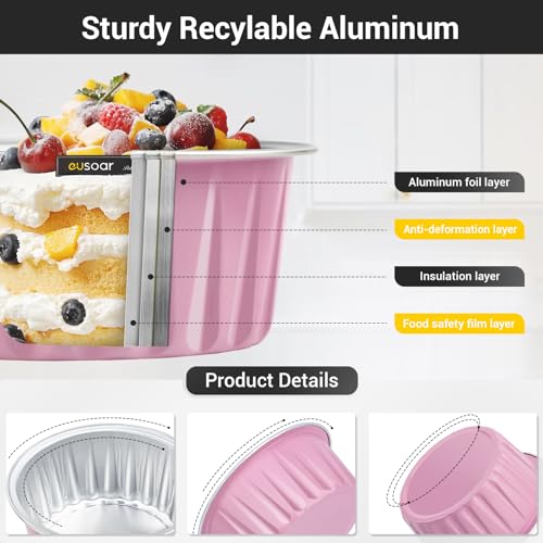 Disposable Foil Ramekins with Lids (Pink / 30pcs)