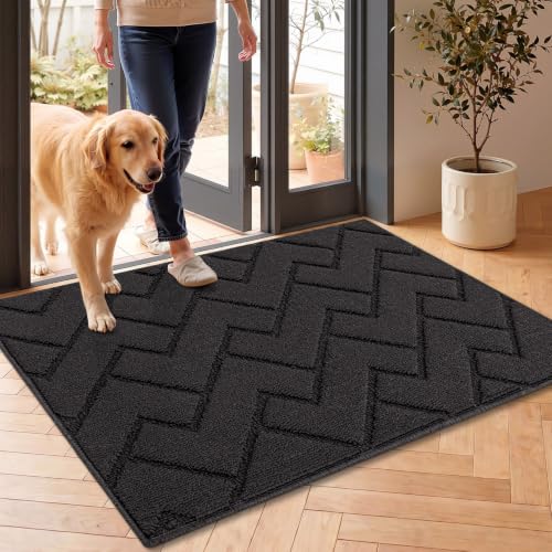 Front Door Mat Outside Entrance (Charcoal / 35" x 24" (Rectangular))