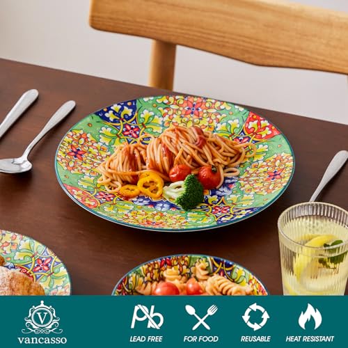 12 Pieces Dinnerware Sets (Service for 4 (12 Pcs) / Bohemian Green)