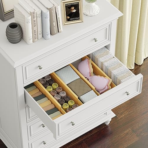 Bamboo Expandable Drawer Dividers (Natural / 4''H, 16.65''-22''L)
