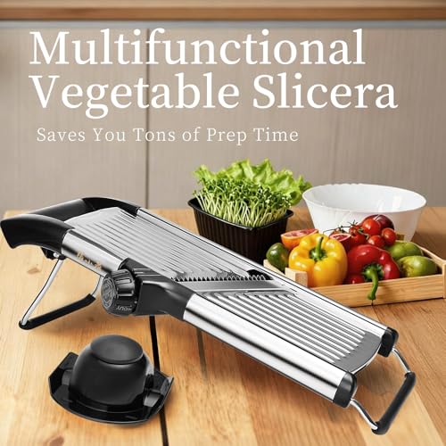 5‑in‑1 Adjustable Mandoline Slicer (Silver)