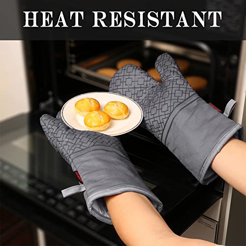 Oven Mitts and Pot Holders Sets 6pcs (Gray)