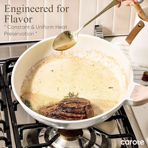 21pcs Pots and Pans Set (Cream White / 21 Piece)