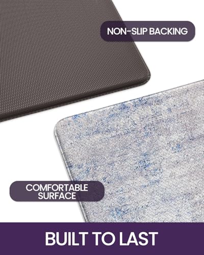 Kitchen Floor Mats Cushioned Anti Fatigue Runner Rug 23x86 Blue (Blue / 86"L x 23"W x 0.4"Th)