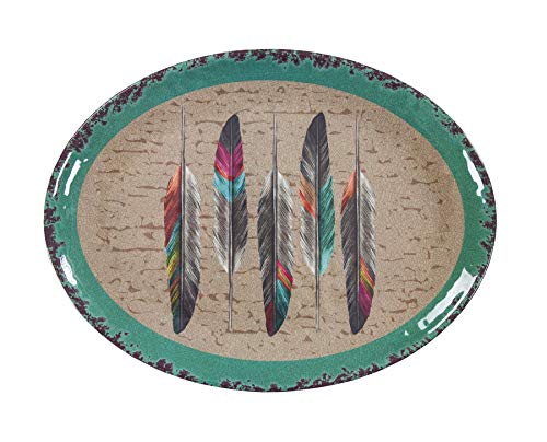 Tossed Feather 14 Piece Melamine Plastic Western Dinnerware Set (14 Piece / Tossed Feather)
