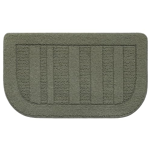 30x18 Inch Kitchen Rugs Non Slip Washable Kitchen Sink Rug (1'6" x 2'6" (Semicircular) / Green)