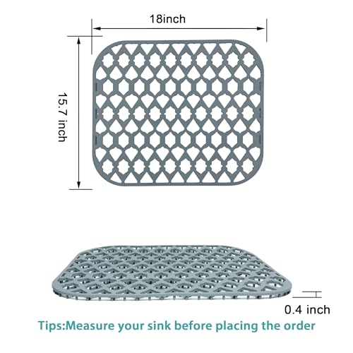 Silicone Kitchen Sink Protectors Mats (Gray (1 Pack))
