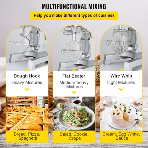 10Qt Commercial Food Mixer with Timing Function (2 Fl Oz)