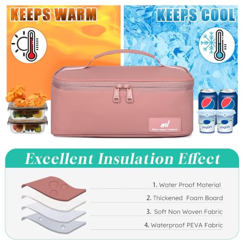 Insulated Lunch Bag for Adults (Dark pink / Small (4.5 Liters))