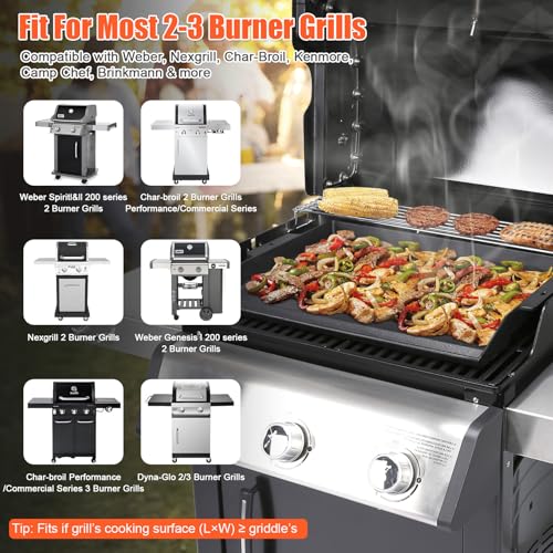 23 x 16 Inch Cast Iron Griddle for Gas Grills and Stove Tops (23" x 16" x 2.6")