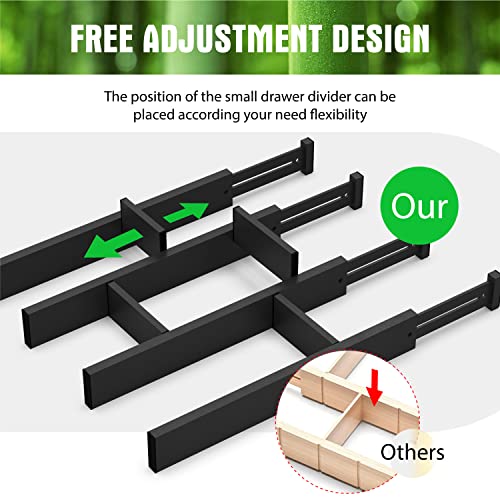Bamboo Drawer Dividers Organizers (Black)